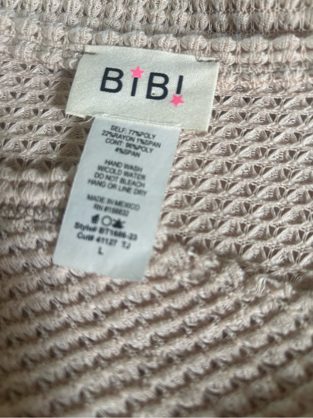 BiBi Waffle Knit Leopard Print Color-Block V-Neck Relaxed Casual Top Size Large - Picture 8 of 9